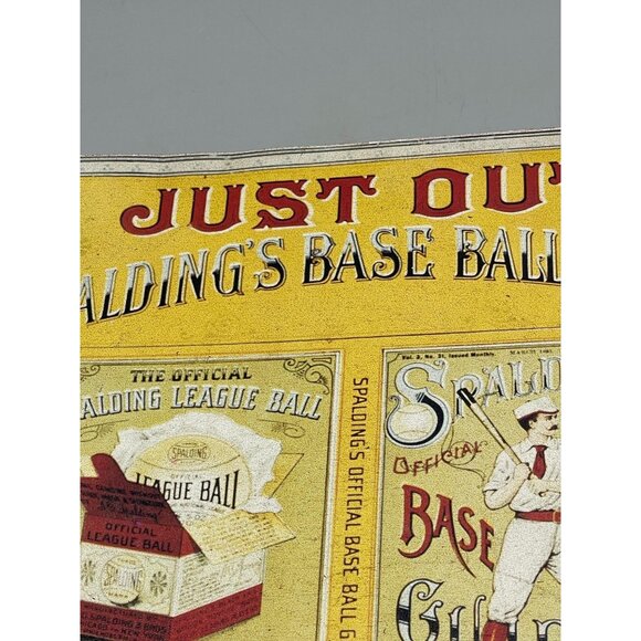 vintage metal sign 1993 NY Historical Society Spalding base ball guide READ - Picture 2 of 9